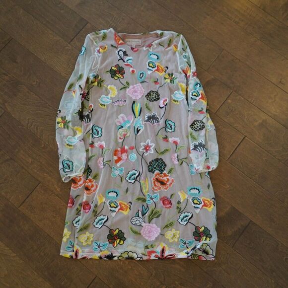 Philosophy Dresses & Skirts - Philosophy Floral Lace Embroidered Romantic‎ Long Sleeve Women's S